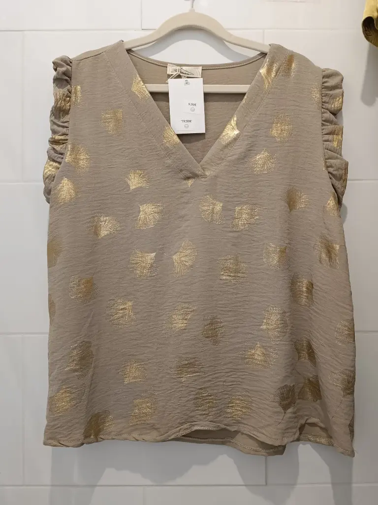 Top hojas doradas