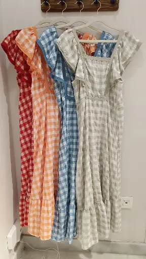 Vestido vichy maxi